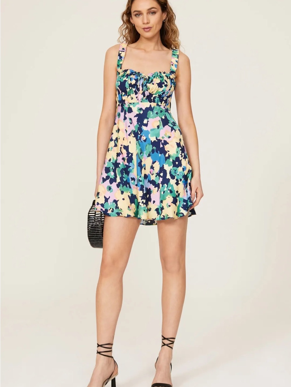 Nicolas Simie Multicolor Floral Mini Dress